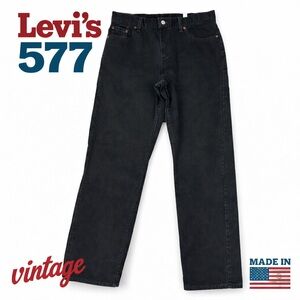 Vintage Levi’s 577 Black Jeans Made USA Loose Fit Lower Rise 16 M MIS  33x30 Y2K